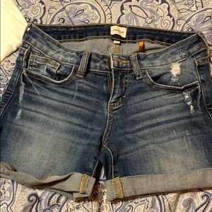 Low rise jean shorts